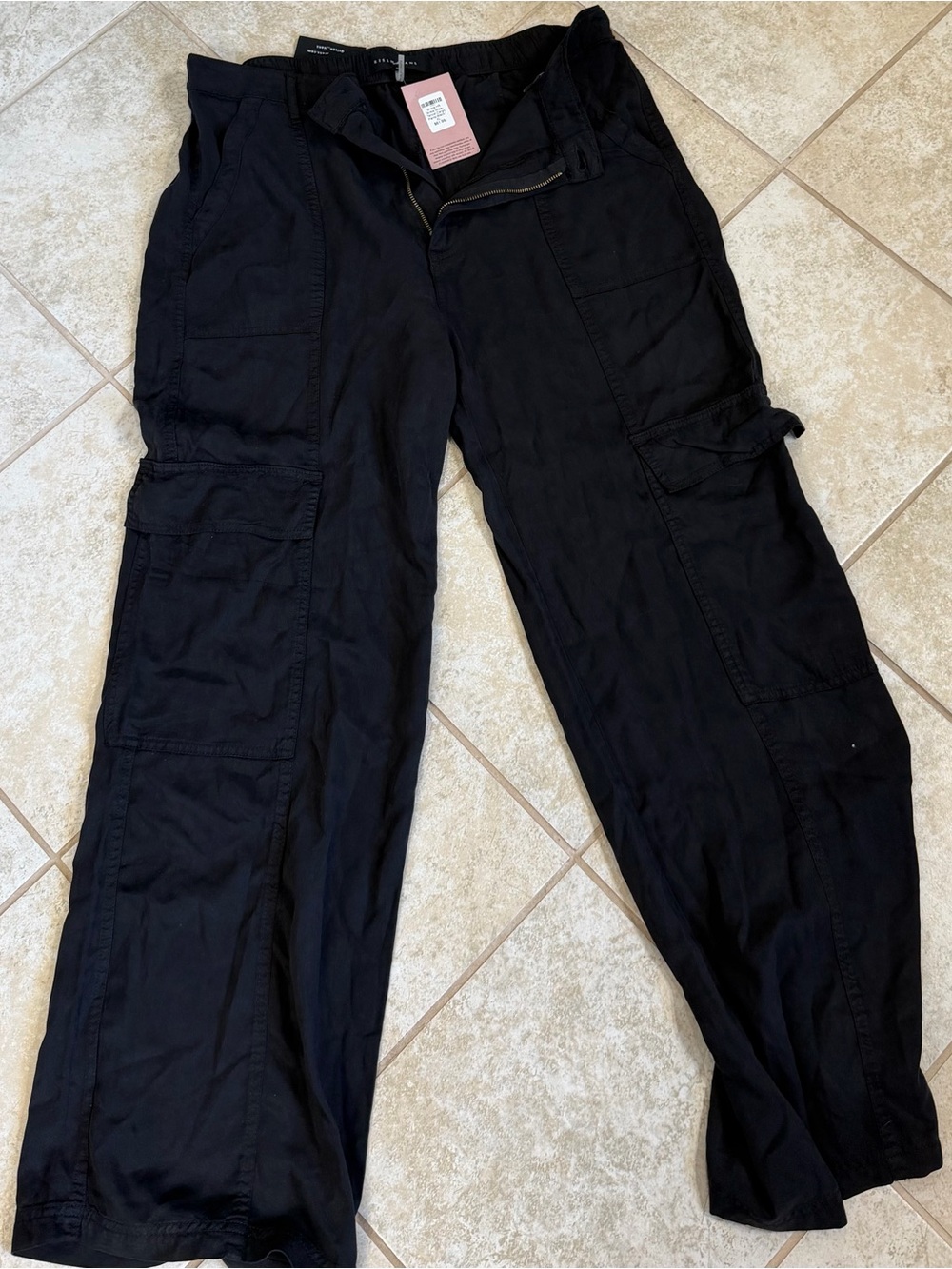 Black Women's Cargo Pants with Utility Pockets